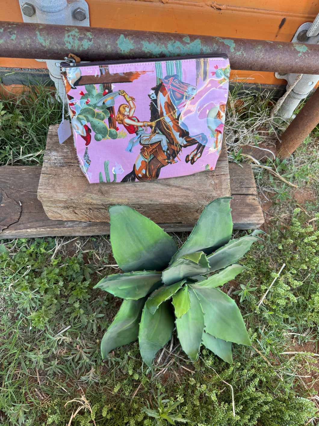 Pink Vintage Cowgirl Pouch