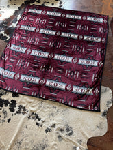 Load image into Gallery viewer, Maroon BW/ BW Aztec Blanket
