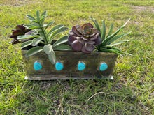 Load image into Gallery viewer, Stamped Planter w/ Turquoise
