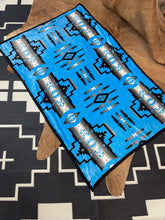 Load image into Gallery viewer, True Blue BW/ BW Aztec Blanket
