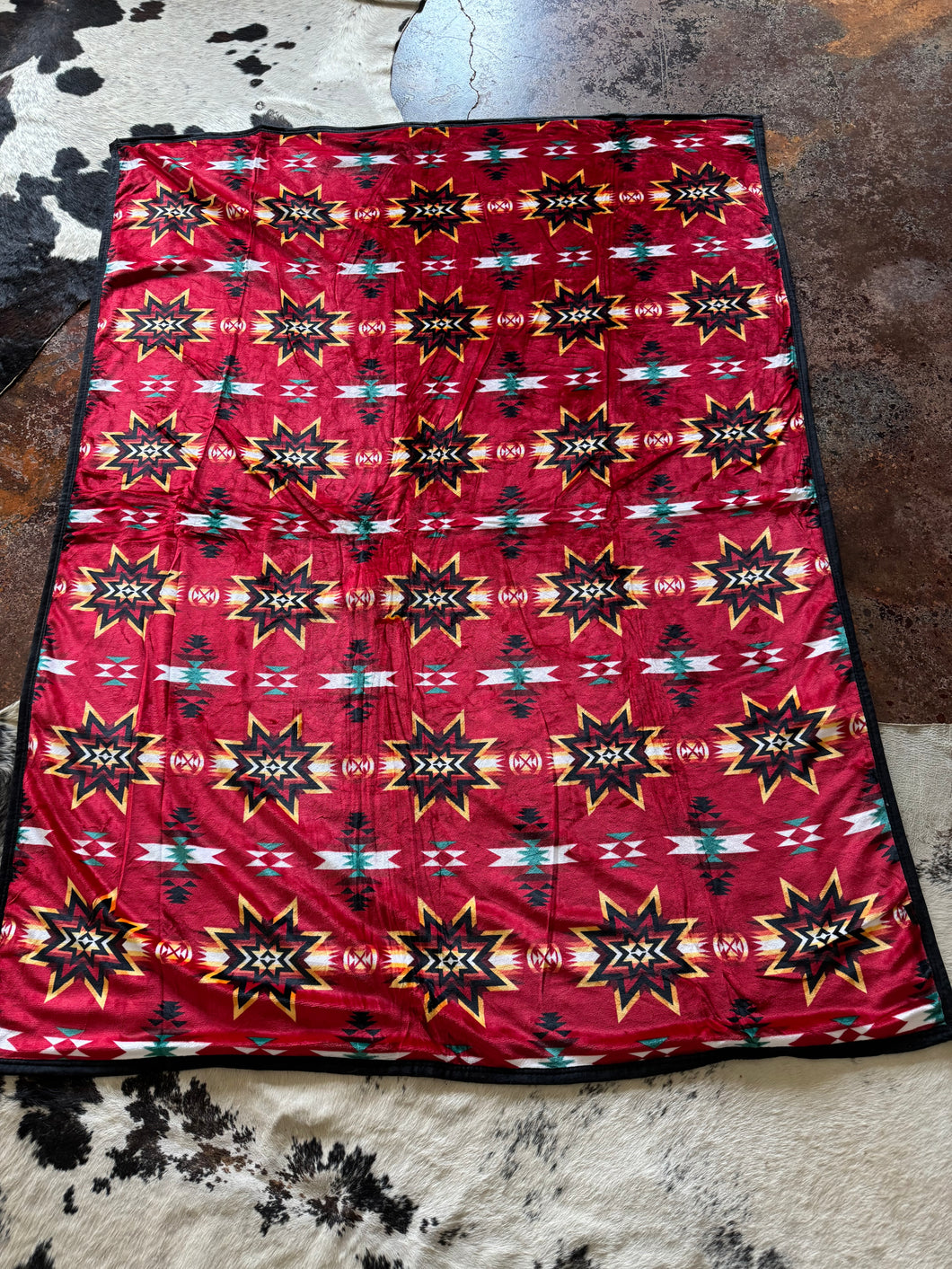 Red Multi Colored Star Blanket