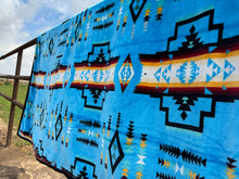 Load image into Gallery viewer, True Blue Aztec Blanket
