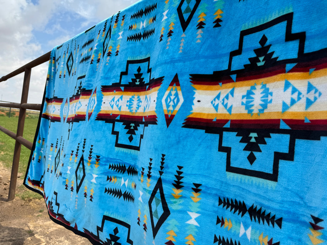 True Blue Aztec Blanket