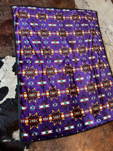 Load image into Gallery viewer, Purple Multi Colored Star Blanket
