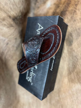 Load image into Gallery viewer, AD Dark Leather Tooled Sandals
