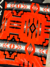Load image into Gallery viewer, Bright Orange BW/ BW Aztec Blanket
