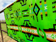 Load image into Gallery viewer, Lime Green Aztec Blanket
