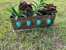 Load image into Gallery viewer, Stamped Planter w/ Turquoise
