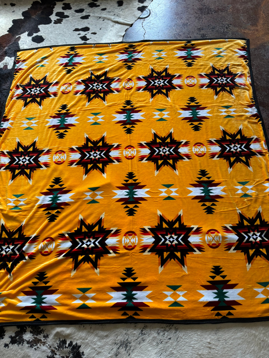 Yellow Multi Colored Star Blanket