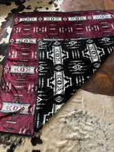 Load image into Gallery viewer, Maroon BW/ BW Aztec Blanket
