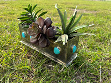 Load image into Gallery viewer, Stamped Planter w/ Turquoise
