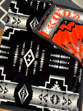 Load image into Gallery viewer, Bright Orange BW/ BW Aztec Blanket
