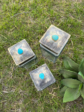 Load image into Gallery viewer, Small Glass Canister w/ Silver &amp; Turquoise

