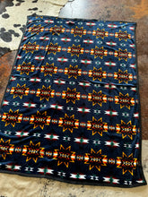 Load image into Gallery viewer, Navy Multi Colored Star Blanket
