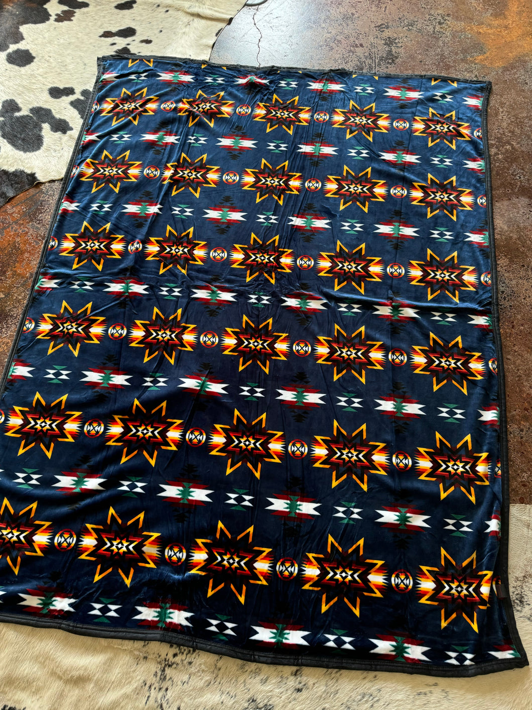 Navy Multi Colored Star Blanket