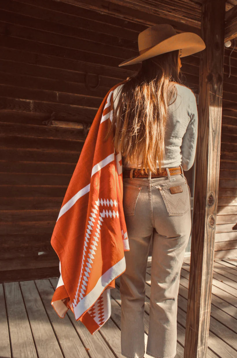 Rust Alpine Queen Blanket